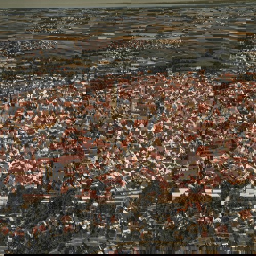 Flygfoto över stad