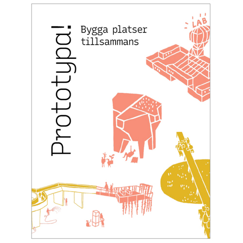 Bokens omslag, kollage av stadsmiljöillustrationer från Göteborg.