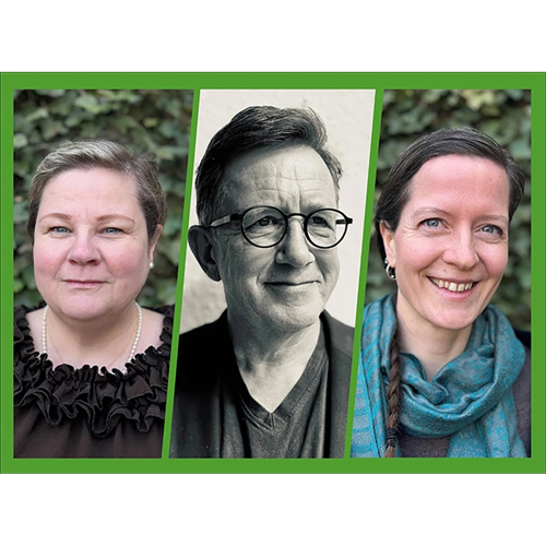 Kollage av porträttfoton: Anna María Pálsdóttir, Thomas Randrup och Nina Vogel.