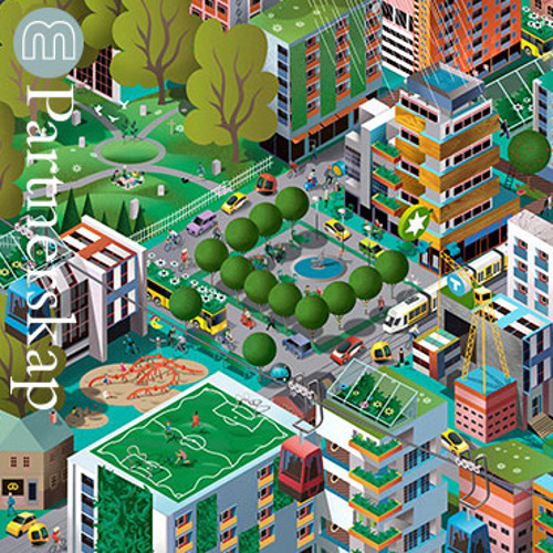 Futuristisk stadsbild. Illustration.